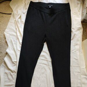 Eileen Fisher L Tencel Lyosell Ribbed Flowwy Pants Made In USA Black